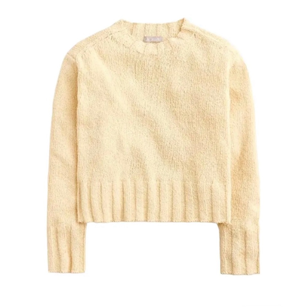 J. Crew Wide Rib Crewneck Sweater in Ivory Size Medium. NWT